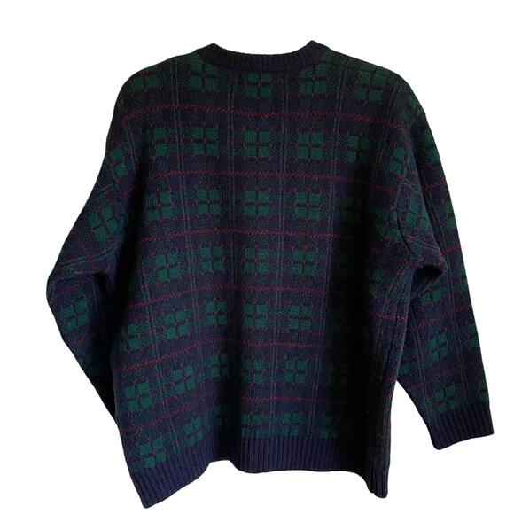 Vintage Nor’ easterly Tradition Scottish Wool Plaid Cardigan Sweater Sz XL - Picture 3 of 11